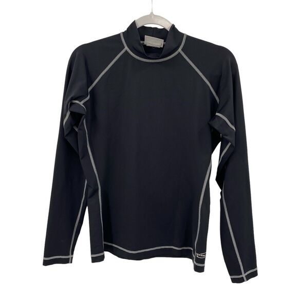 Obermeyer Base Layer Top Womens size Large Black Nylon Spandex Mockneck Pullover - Picture 1 of 7